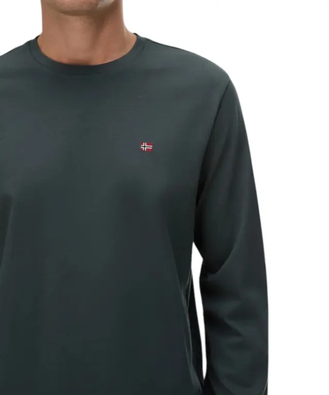 Napapijri - Ανδρική Μακρυμάνικη Μπλούζα Salis Jersey Long Sleeve NP0A4HN7-G1S Πράσινο - L 3