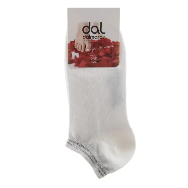 Γυναικεία τερλίκια με Lurex Dalmaras Socks 902 One Size Λευκό - Ασημί