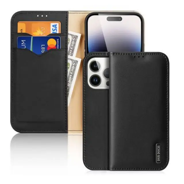 Θήκη Δερμάτινη Dux Ducis Apple iPhone 15 Pro Max Hivo RFID Wallet Μαύρο N63040