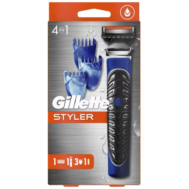 Styler 4 σε 1 Gillette για Τριμμάρισμα, Ξύρισμα, Styling και Σώμα με 3 Κεφαλές + Κεφαλή για Ξύρισμα Αδιάβροχο 2