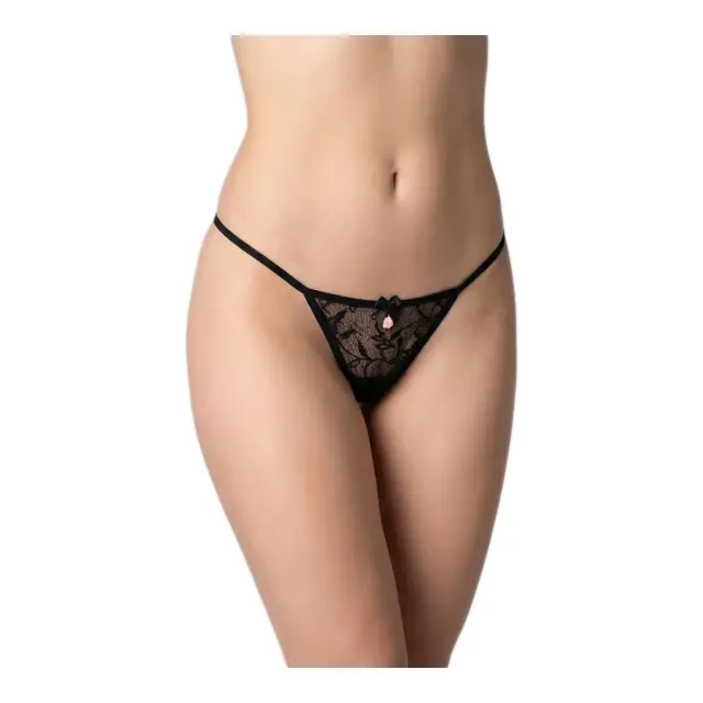 Milena Γυναικείο Micro G-String Δαντέλα, Χρώμα Μαύρο
