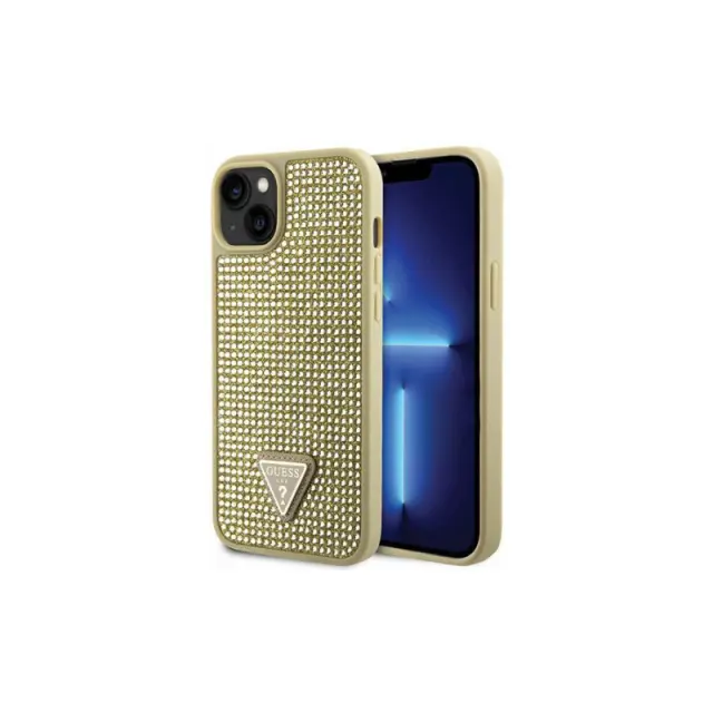 Guess hardcase Rhinestone Triangle Back Cover Χρυσό (iPhone 14 Plus)