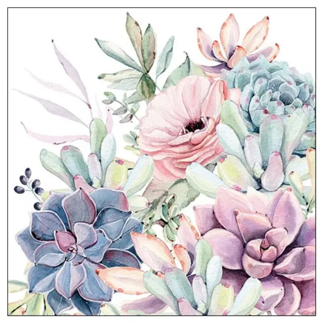 Χαρτοπετσέτα για decoupage, Succulent Love, 1 τεμ.