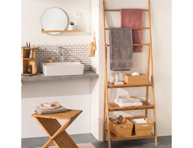 Επιδαπέδια Κρεμάστρα Μπάνιου 5five από Ξύλο Bamboo, 53.2x32.4x152cm 161049 3