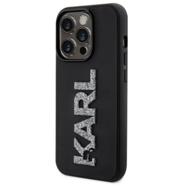 Karl Lagerfeld 3d Logo Glitter Back Cover Μαύρο (iPhone 15 Pro Max)