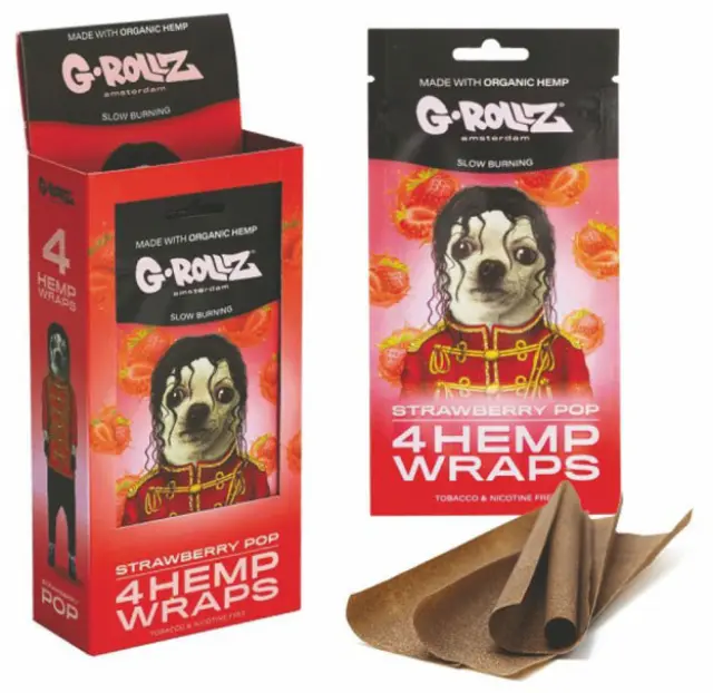 G-Rollz Blunt Hemp Wraps Πουρόφυλλα - Strawberry 4φ 2