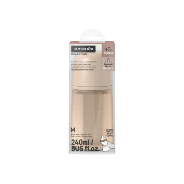 Μπιμπερό Σιλικόνης Suavinex Φυσιολογική Θηλή Sx Pro Irish Cream +3m 240ml BR79792 3