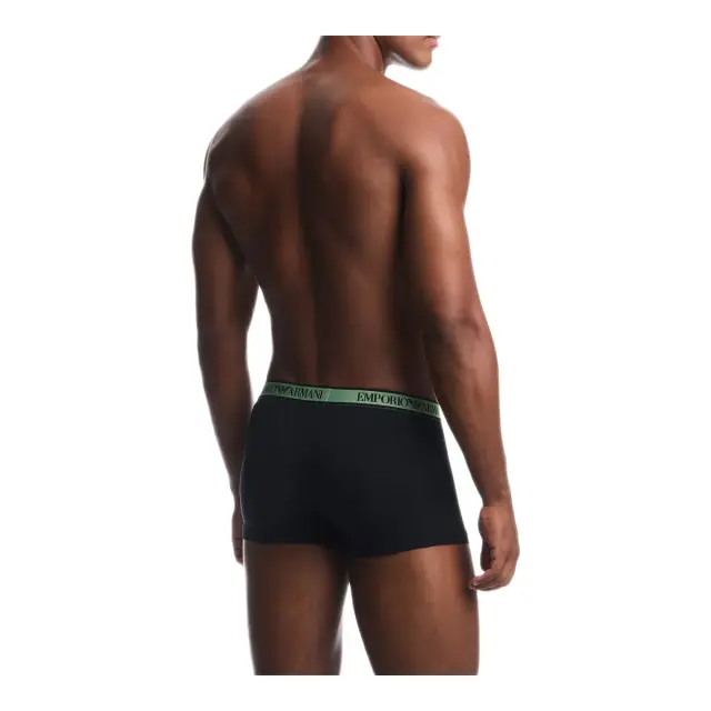 Emporio Armani Ανδρικό Boxer Logo Waistband - Τριπλό Πακέτο, Χρώμα Μαύρο-Μαύρο-Μαύρο 3