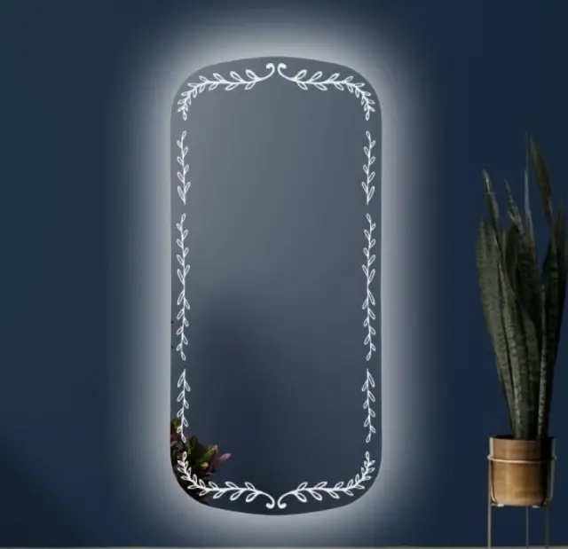 Stewehome Ορθογώνιος Καθρέπτης Τοίχου με LED Φωτισμό & Μοντέρνο Design 60x130 cm 3