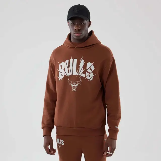New Era Men's NBA Core Plus Chicago Bulls Hoodie Καφέ 60897412 (New Era)
