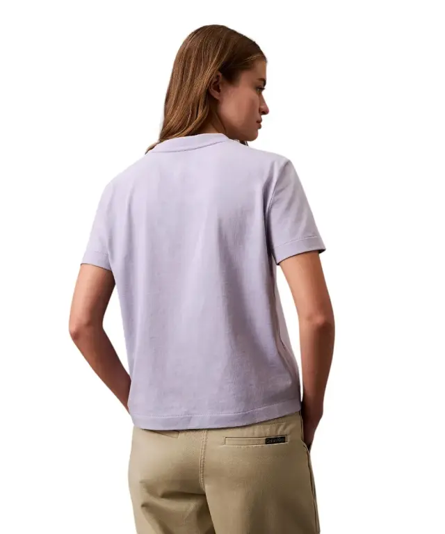 Calvin Klein - Γυναικείο T-Shirt SS Flocked Logo CN Tee Regular Fit LV047B851G-VVH Λεβάντα - S 2