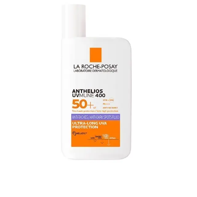 La Roche-Posay Anthelios UVMune 400 Anti-Dark Spots Fluid SPF 50+ Aντηλιακό Προσώπου Που Διορθώνει Τις Κηλίδες Και Προστατευει Απο Το Μπλε Φως, με Mexoryl 400 & Melasyl