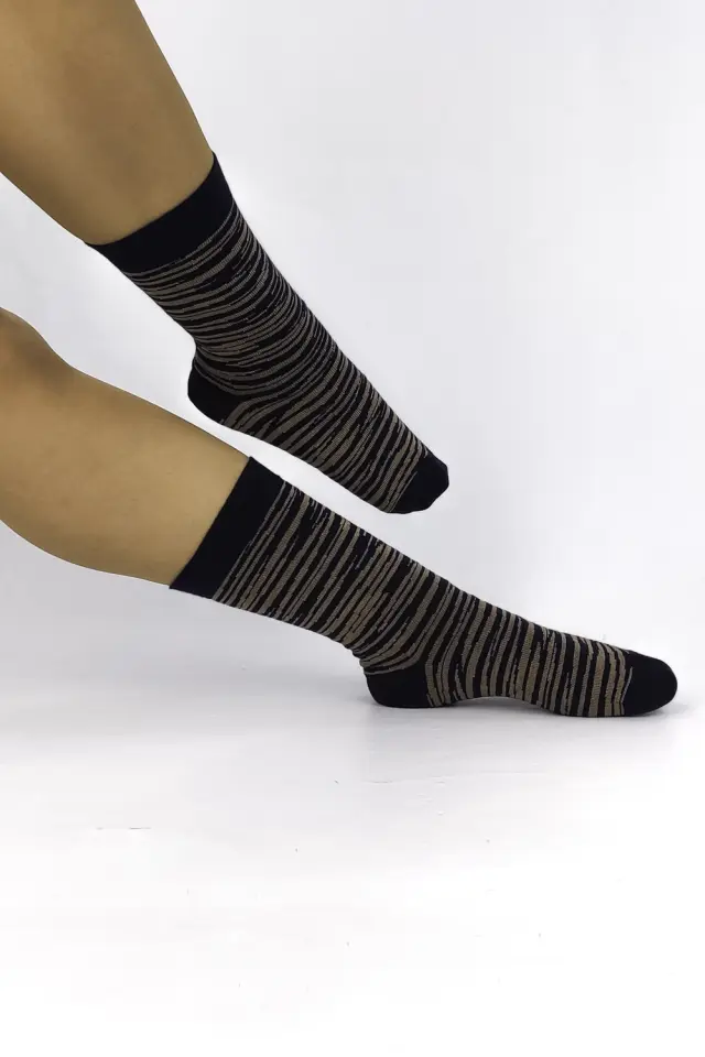 FMS Γυναικείες Κάλτσες Βαμβακερές Comfort Fit με Ριγέ Μοτίβο, Χρώμα Σκούρο Μπλε - ONESIZE 2