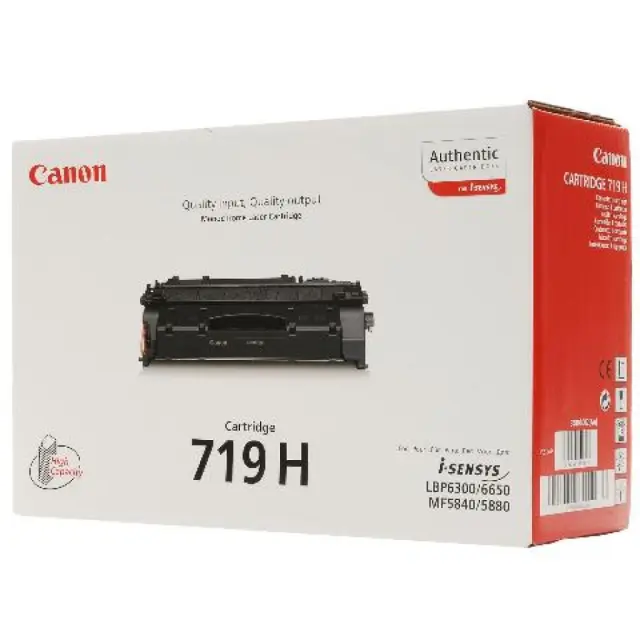 Canon 719 H Γνήσιο Toner Laser Εκτυπωτή Μαύρο High Capacity 22000 Σελίδων 3480B002
