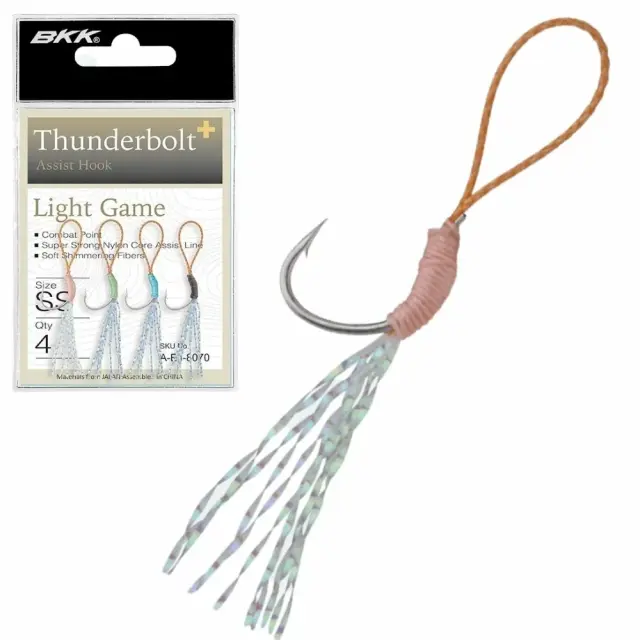 BKK Thunderbolt+ Assist Hooks – Bright Tin Micro Jigging σε 5 Μεγέθη με 3–7kg Test SS