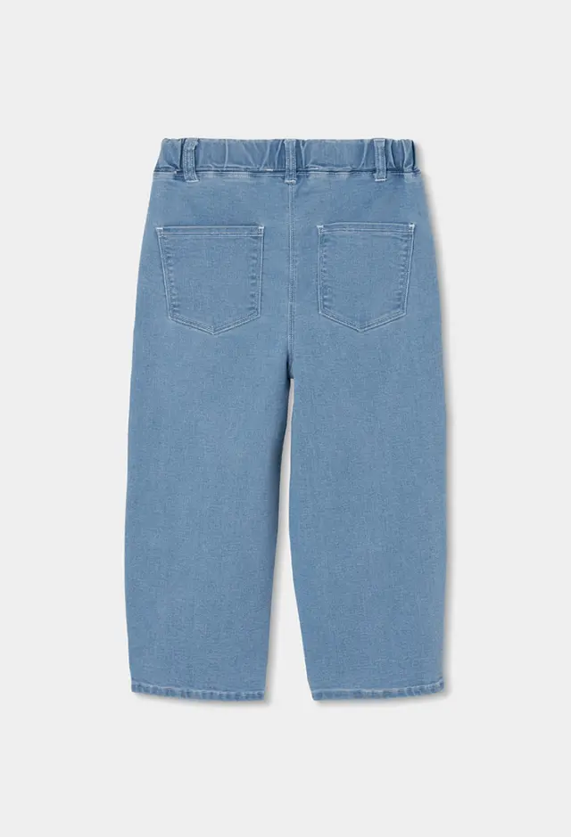 Boboli denim παντελόνι πλεκτό για κορίτσι 313018-BLEACH 2