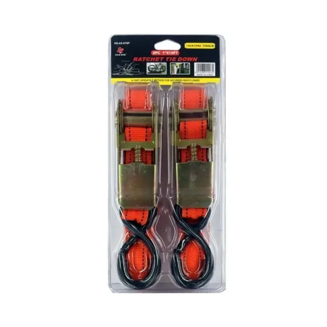 Zhexin Ιμάντας φορτίων 2τεμ 1" x 15FT - Λουριά για στερέωση φορτίου HS-A5-07SP - Ratchet tie z691426