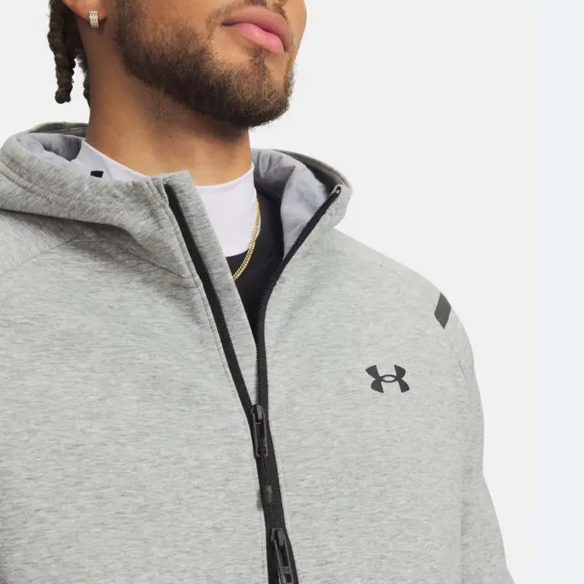 Under Armour Men's Unstoppable Fleece Full-Zip Hoodie Γκρι 1389352-011 (Under Armour) 3