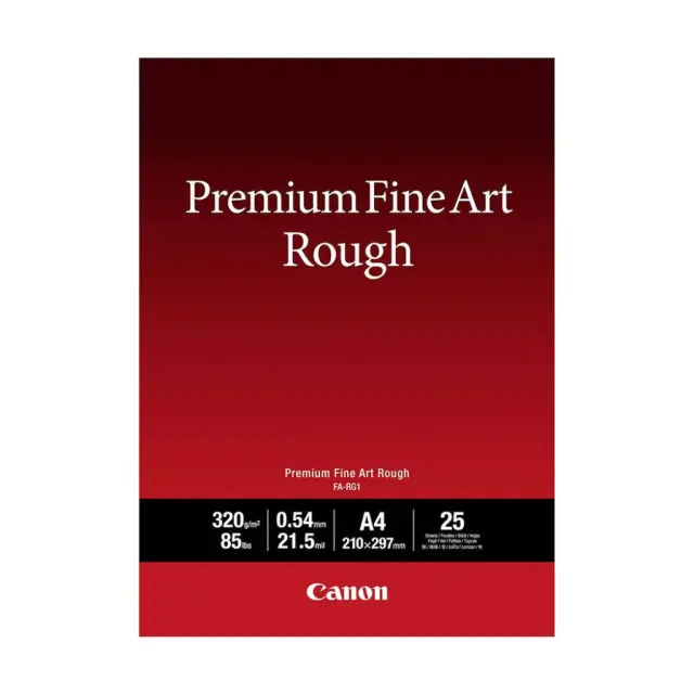Canon FA-RG1 Photo Paper Premium Fine Art Rough A4 (21x30) 320gr/m² for Printers Inkjet 25 Sheets (4562C001) (CANFA-RG1A4)