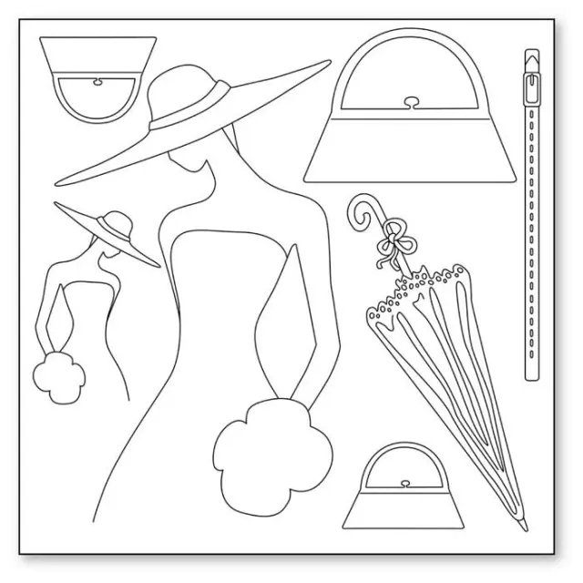 Ριζόχαρτο Napkin 50x50cm Woman with Hat & Accessories