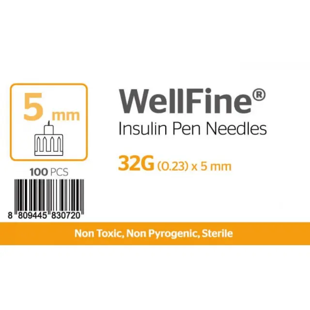Ambitas Wellfine Insulin Pen Needles Βελόνες για Πένα Ινσουλίνης 32Gx5mm, 100τμχ