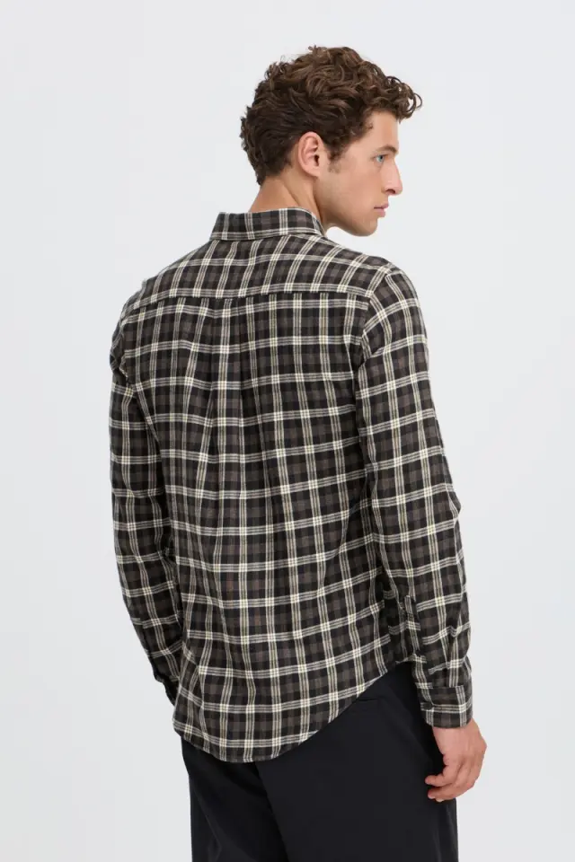 Casual Friday Ανδρικό Jose Καρό Πουκάμισο – Charcoal Melange - XXL 2
