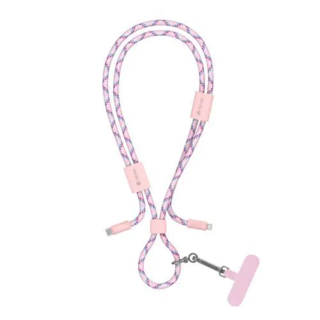 Καλώδιο Σύνδεσης USB 2.0 Devia EC429 Woven Adjustable Lanyard USB C σε Lightning PD 27W 1.6m Cable Pro5 Ροζ N68616