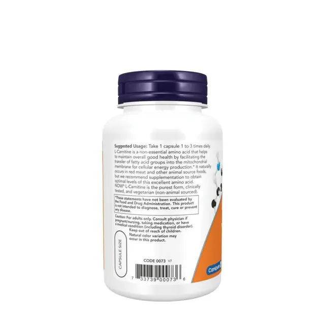 Now Foods L-Carnitine 500 mg 180 Capsules 3