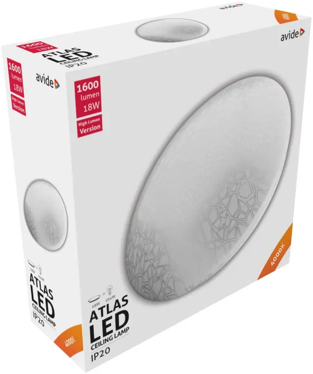 Avide LED Μοντέρνα Πλαφονιέρα Οροφής Atlas (Mosaic) 18W 330*100mm Λευκό 4000K 15.001.0452