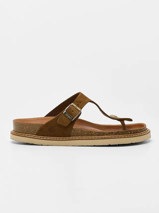 Genuins Πέδιλα Γυναικείο δέρμα suede Μπεζ GEN/ROSAS VELOUR G106003 MANDORL 3