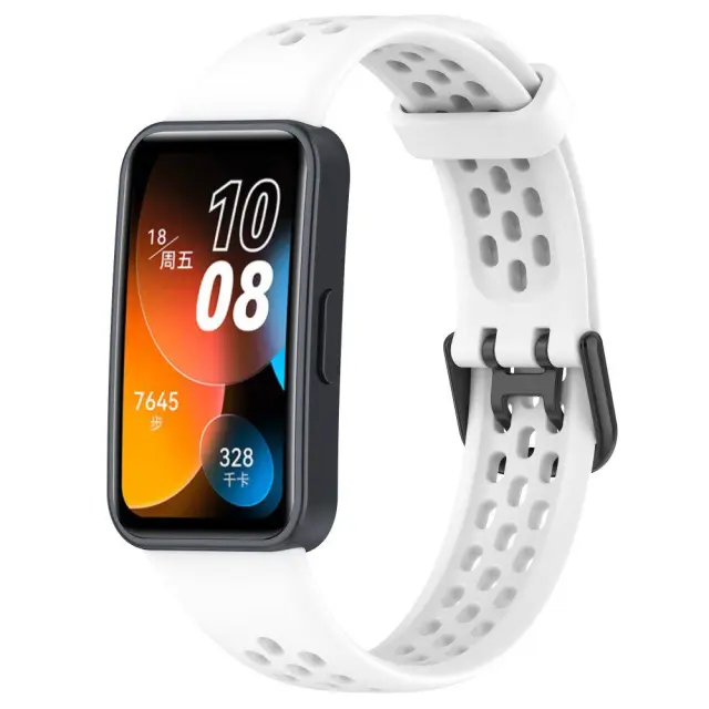 Ανταλλακτικό Λουράκι Σιλικόνης Breathable για Huawei Band 8 / 9 /10 - White OEM