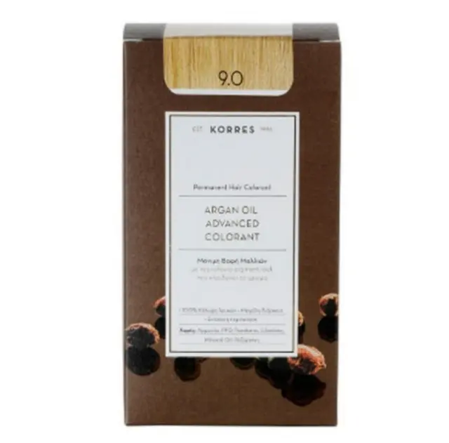 Korres Argan Oil Advanced Colorant Μόνιμη Βαφή Μαλλιών 9.0 Κατάξανθο Φυσικό, 50ml 2