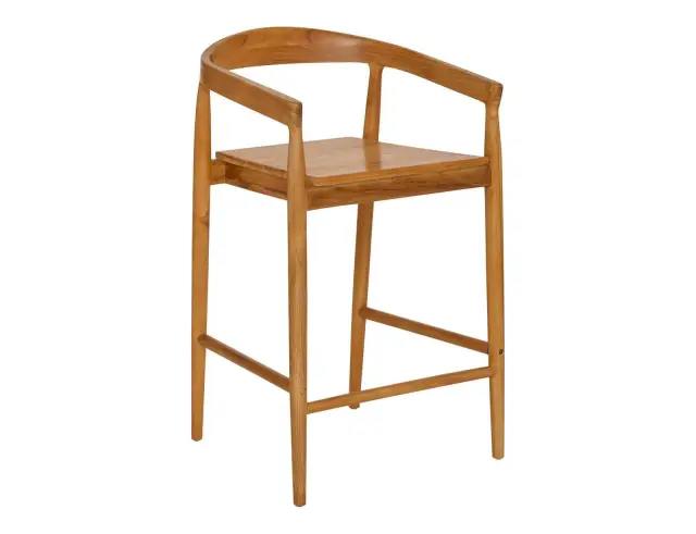 Σκαμπό μπαρ Miyako Atmosphera από Ξύλο teak, με διαστάσεις 55.5x56x95cm - Brown 207342A 2