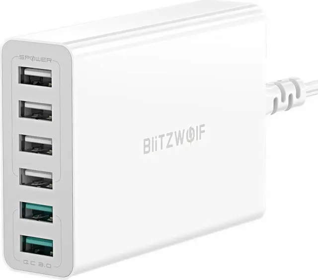 BlitzWolf Βάση Φόρτισης με 6 Θύρες USB-A 60W Quick Charge 3.0 σε Λευκό χρώμα (BW-S15)