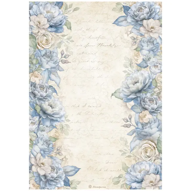 Ριζόχαρτο ντεκουπάζ Stamperia 21x29cm A4, Timeless, Flowers border
