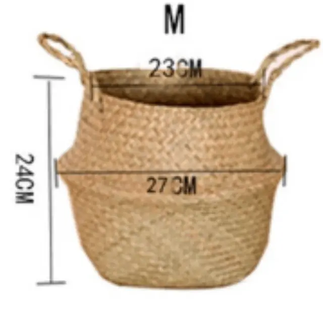 Διακοσμητικό ψάθινο καλάθι Boho σε 3 μεγέθη ZJ-1/2/3-1τμχ 3