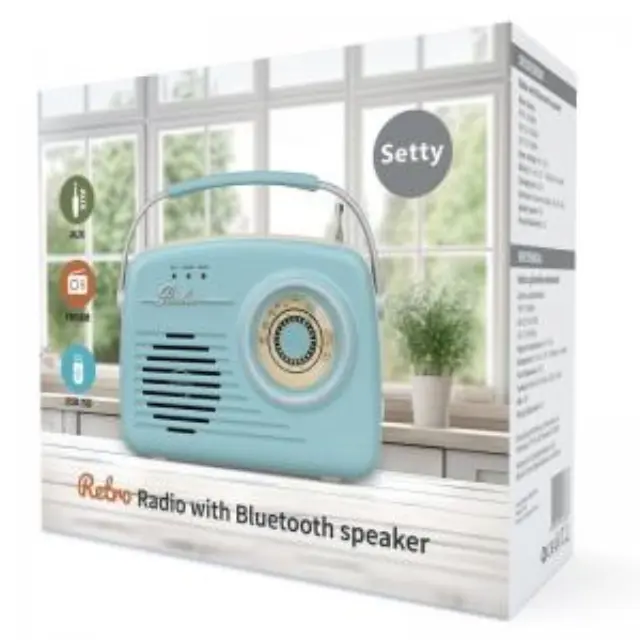 Φορητό Ηχείο Bluetooth Setty P350 με Ραδιόφωνο FM Retro Μπλε N70893 2