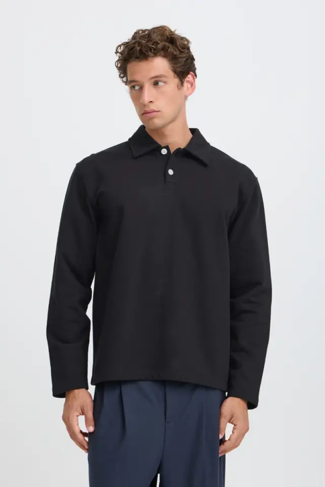 Casual Friday RAMON Φούτερ με Κουμπιά – Black - XXL