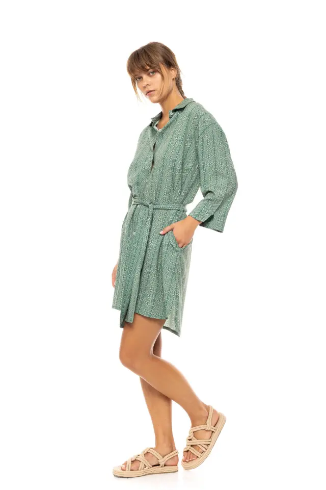 Beachwear B588 Jungle Green Pink Label 3