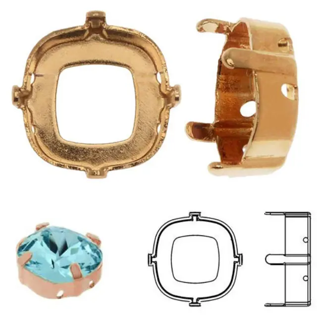 Καστόνι Swarovski 4470/S 10mm με 4 Νύχια - Brass Unplated - 16τεμ