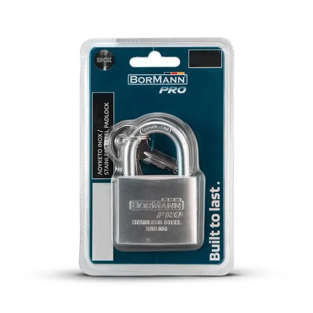 Bormann Pro BLK1026 - Λουκέτο Ιnox 60mm, Ιnox λαιμός με 3 κλειδιά ορειχάλκινα (051183) 2