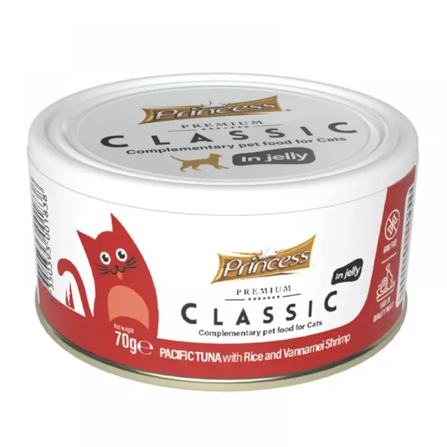 Princess Premium Classic Κονσέρβα Γάτας με Τόνο, Γαρίδα & Ρύζι 70gr