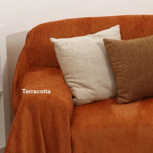 Διακοσμητικό Μαξιλάρι 42x42 Με Γέμιση Anna Riska 1300 Terracotta 100% Chenille