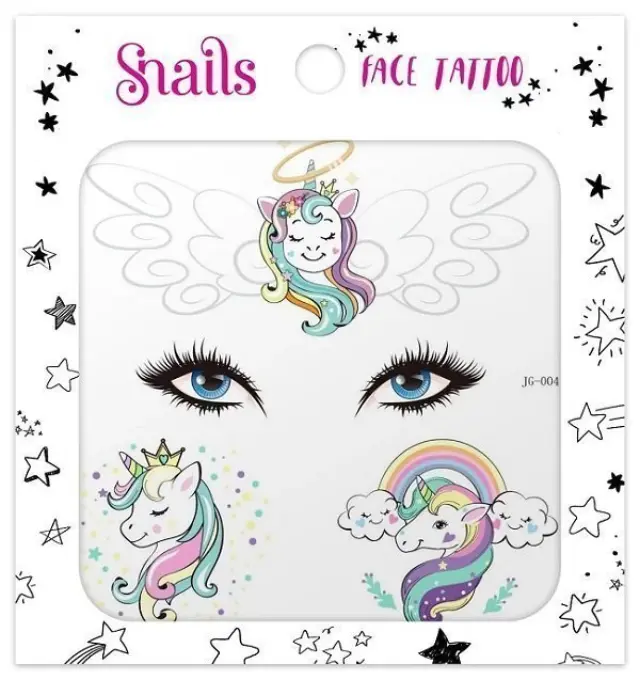 Snails Face Tattoo Unicorn Crown, 1Σετ Αυτοκόλλητα