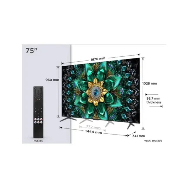 ΤΗΛΕΟΡΑΣΗ 75'' QD-Mini LED 75Q6C 144Hz TCL 3