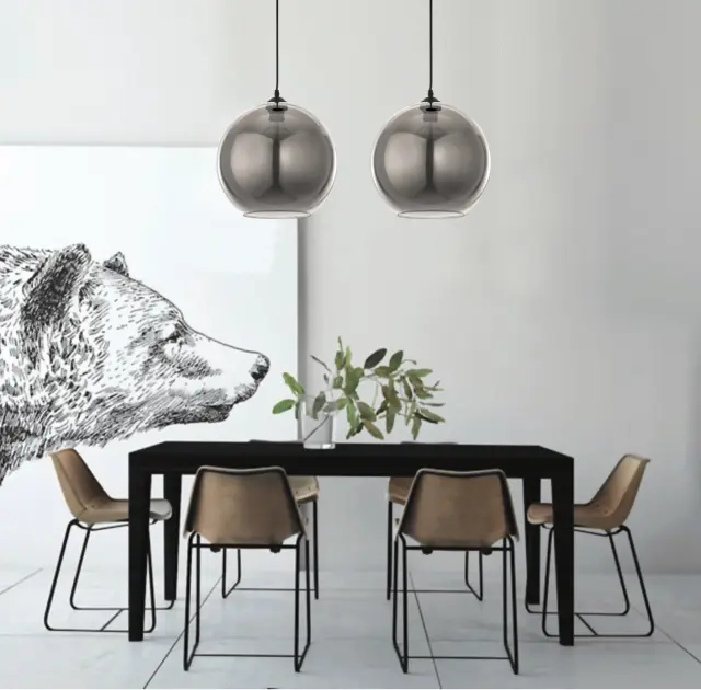 InLight Κρεμαστό φωτιστικό από φιμέ γυαλί 1XE27 D:30cm (4355-Α) 3