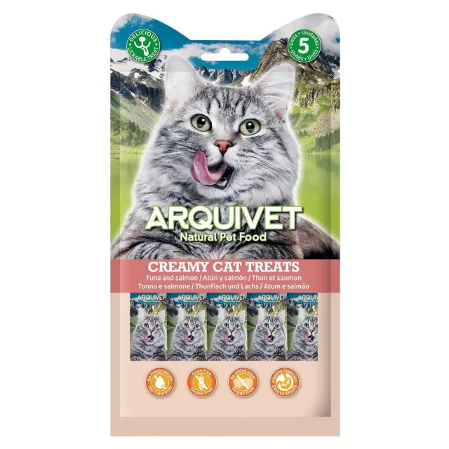 Arquivet Κρεμώδες Λιχουδιά Γάτας με Τόνο & Σολομό 5x14gr