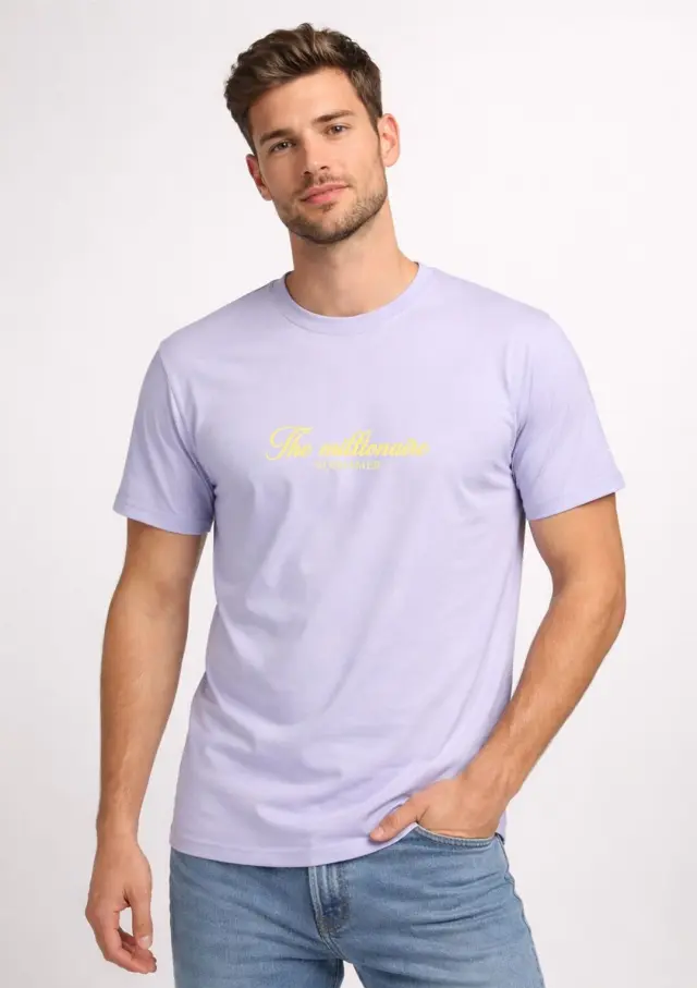 T-shirt Noshame® Lilac με τύπωμα The Millionaire - 152665 - XXL