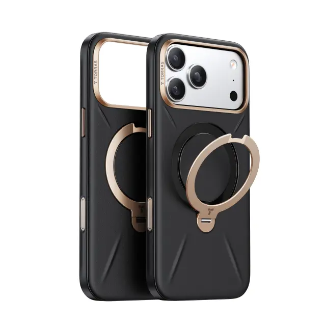 Torras Ostand Q3 Vegskin, obsidian black - iPhone 17 Pro