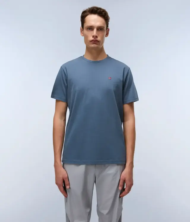 Napapijri - Ανδρικό T-shirt Salis Ss Sum Regular Fit NP0A4H8D-G1Y Μπλε Ραφ - S